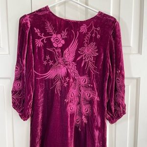 Johnny Was JWLA Azure Velvet Relaxed Dress xxs